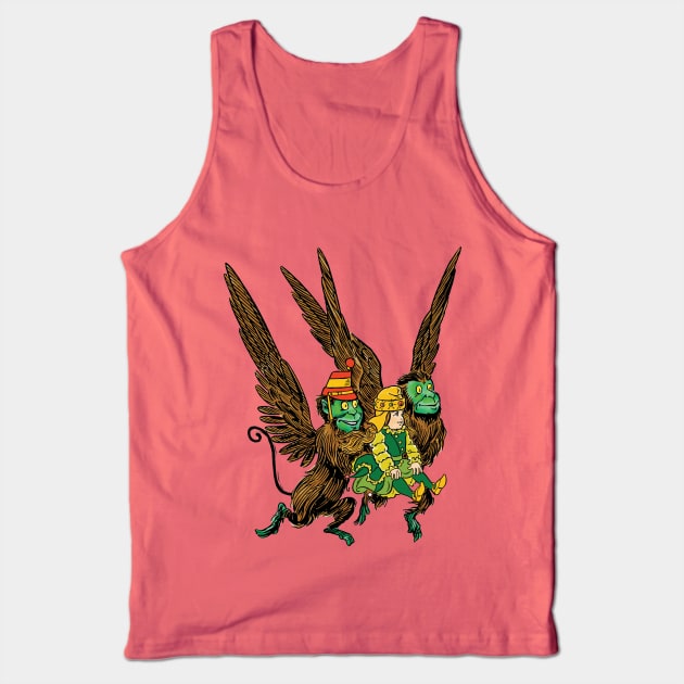 Dorothy with Flying Monkeys, Wizard of Oz Tank Top by MasterpieceCafe